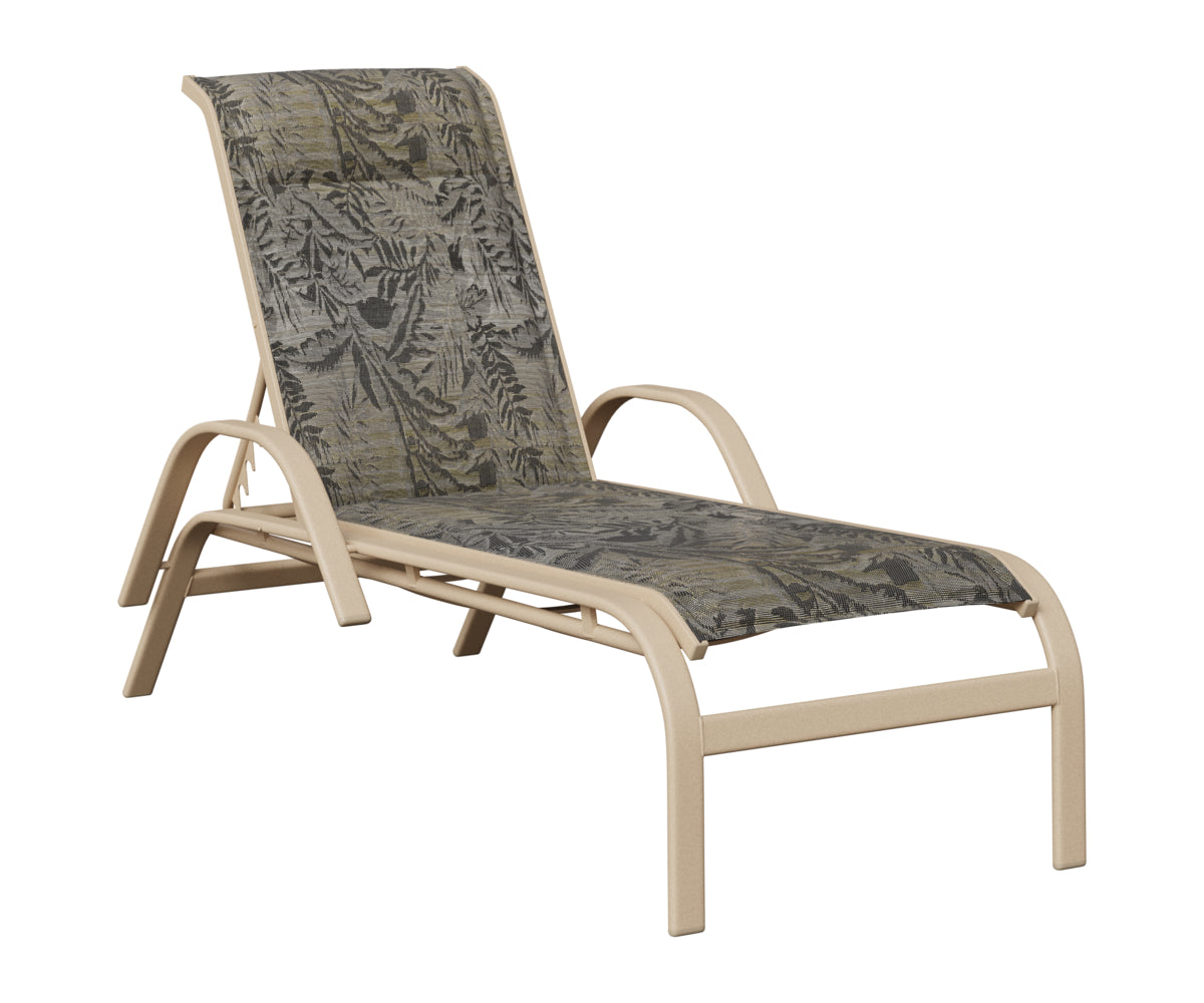 Murphy Padded Sling Chaise Lounge With Arms