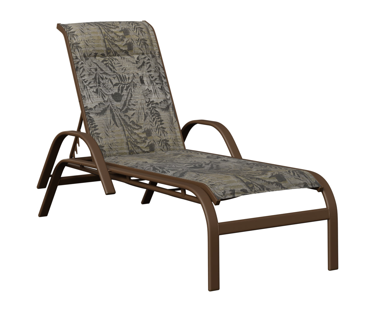 Murphy Padded Sling Chaise Lounge With Arms