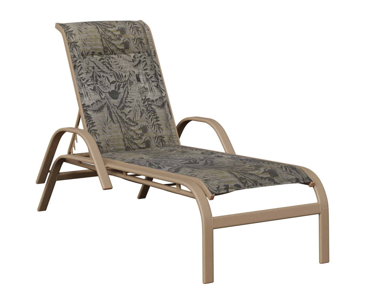 Murphy Padded Sling Chaise Lounge With Arms