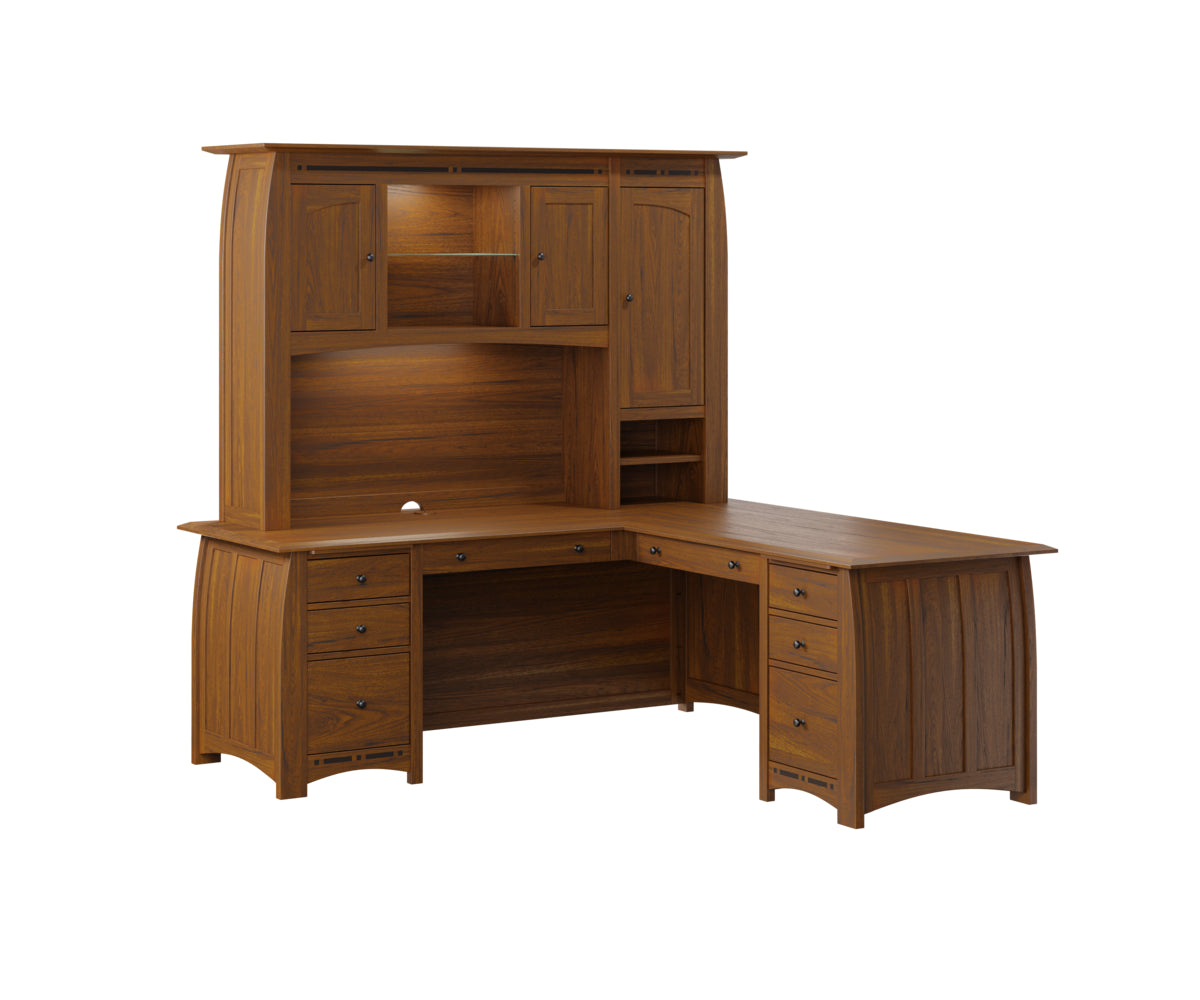 SFC Amish Boulder Creek L Desk With Hutch