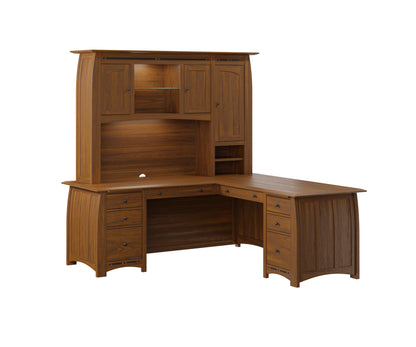 SFC Amish Boulder Creek L Desk With Hutch
