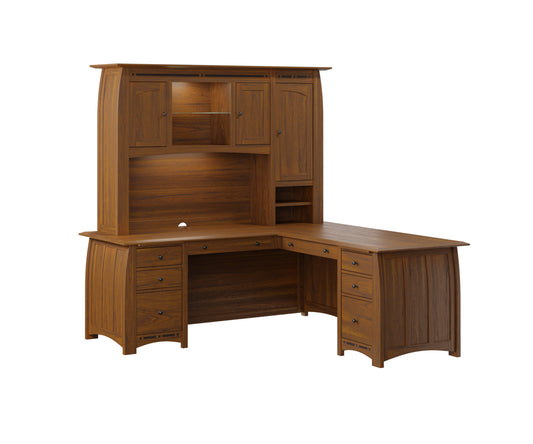 SFC Amish Boulder Creek L Desk With Hutch