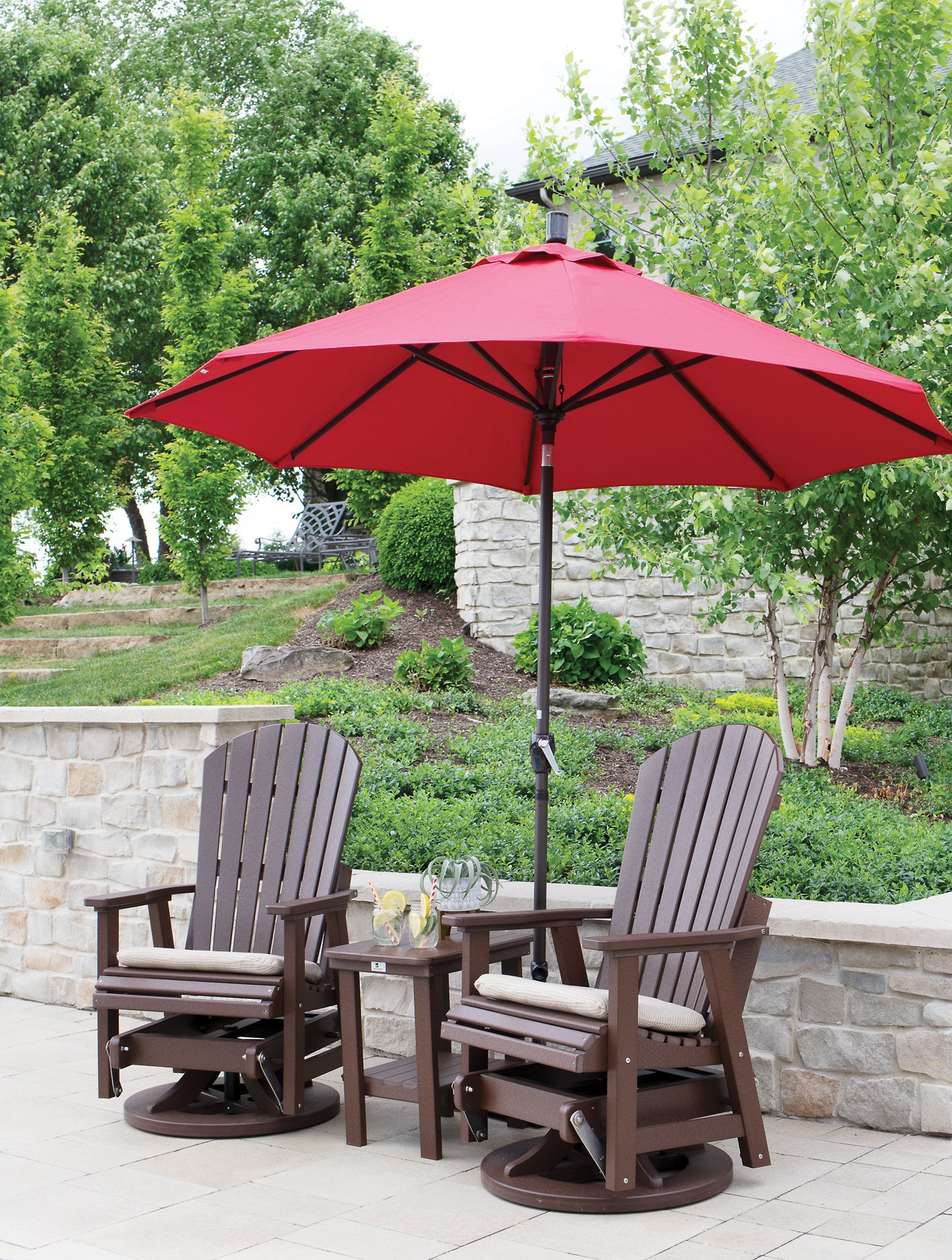 3 Piece Comfo Back Swivel Glider Set