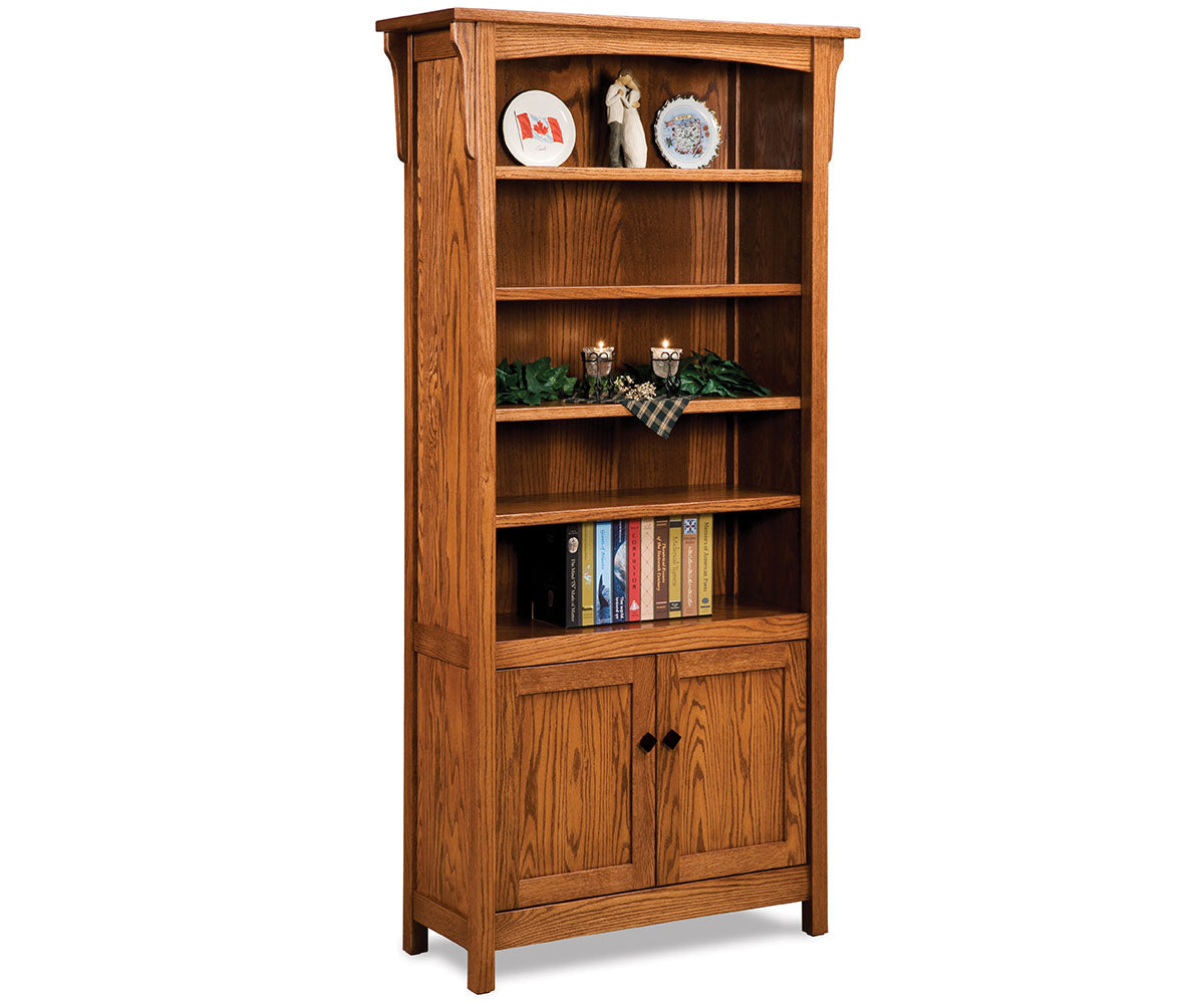 SFC Amish Bridger Mission 4 Shelf, 2 Door Bookcase