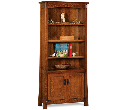 SFC Amish Modesto 4 Shelf, 2 Door Bookcase