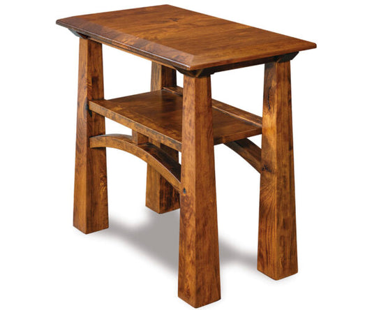 SFC Amish Artesa Chair Side End Table with Shelf