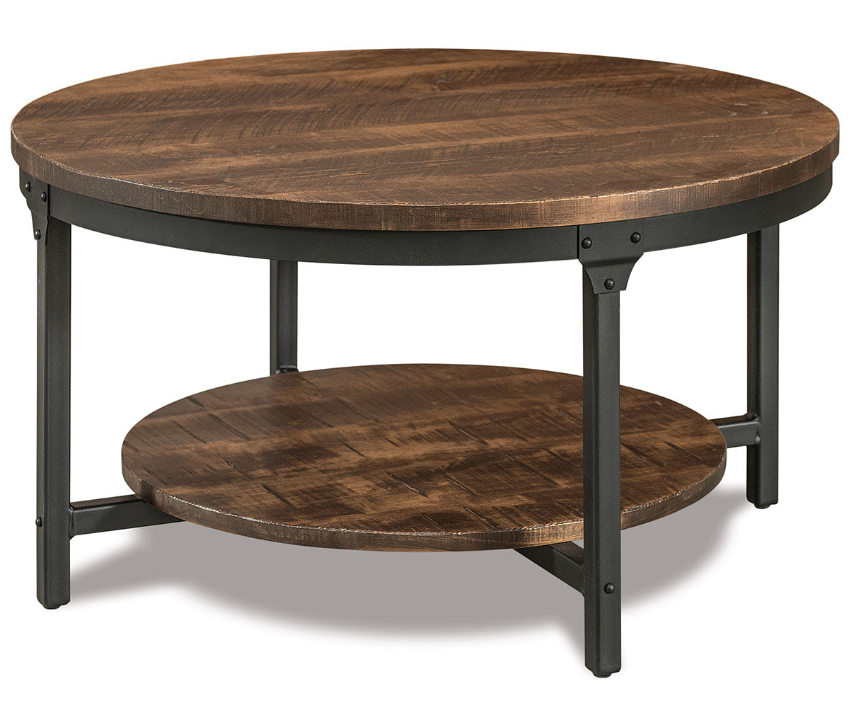 SFC Amish Houston Round Steel Leg Coffee Table