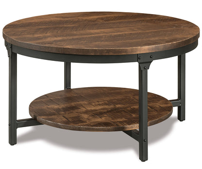 SFC Amish Houston Round Steel Leg Coffee Table