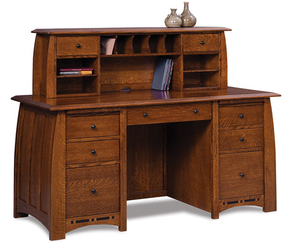 SFC Amish Boulder Creek Desk with 2 Drawer Topper
