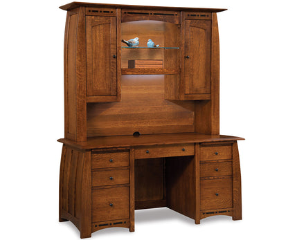 SFC Amish Boulder Creek Double Pedestal Desk & Hutch