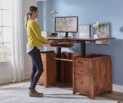 SFC Amish Boulder Creek Sit To Stand Curved Top Desk