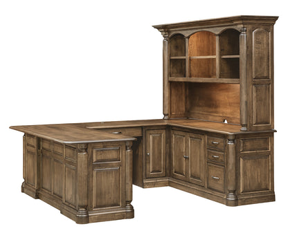 SFC Amish London Wrap Around Desk with Hutch