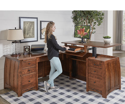 SFC Amish Boulder Creek Sit To Stand L Desk