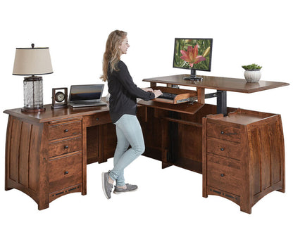 SFC Amish Boulder Creek Sit To Stand L Desk