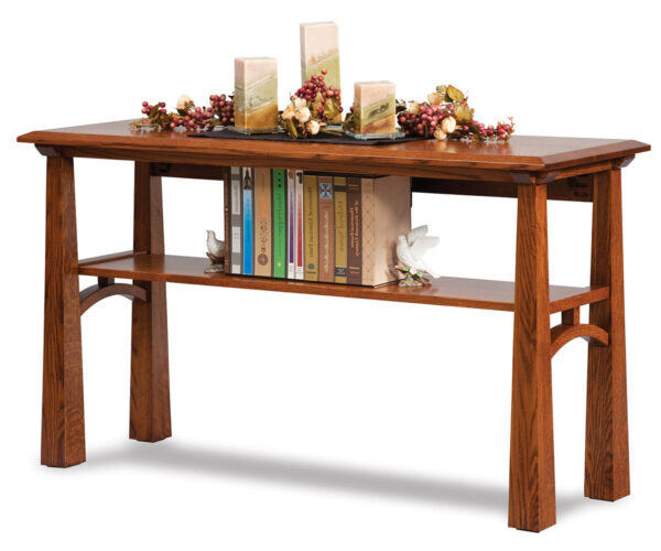 SFC Amish Artesa Open Sofa Table with Shelf