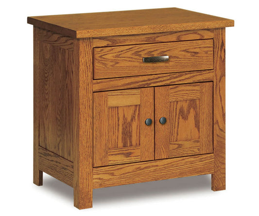 SFC Amish Flush Mission One Drawer, Two Door Nightstand