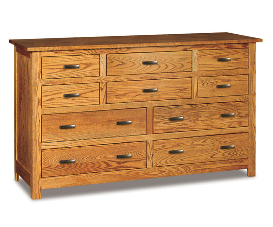 SFC Amish Flush Mission Ten Drawer Dresser