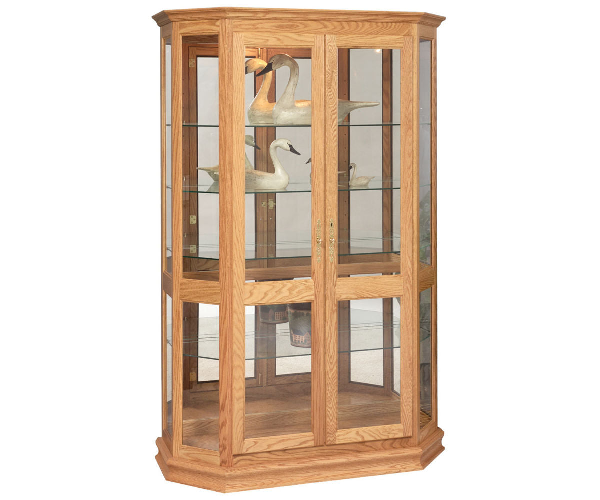 SFC Amish Angled Double Door Picture Frame Curio Cabinet