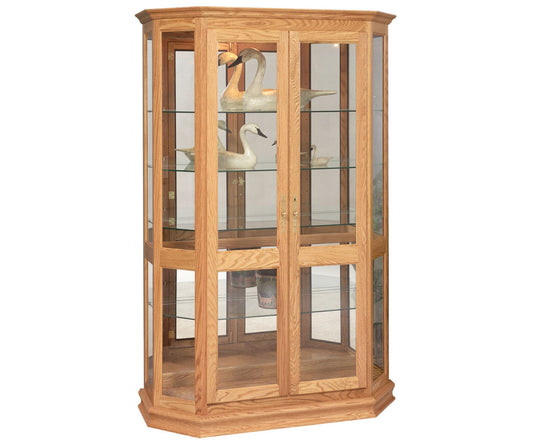SFC Amish Angled Double Door Picture Frame Curio Cabinet