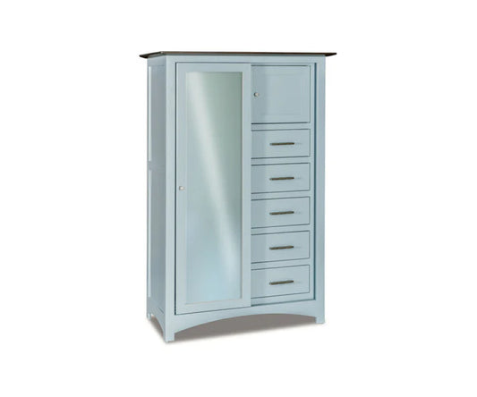 SFC Amish Finland Sliding Door Cheifferobe; Five Drawer, Two Door QuickShip