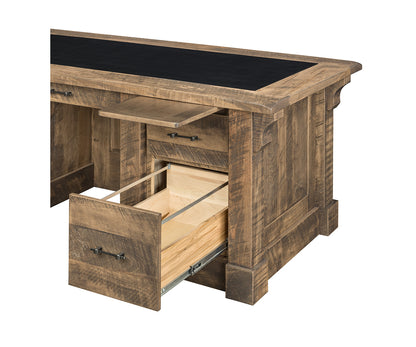 SFC Amish Houston Desk with Leather Top