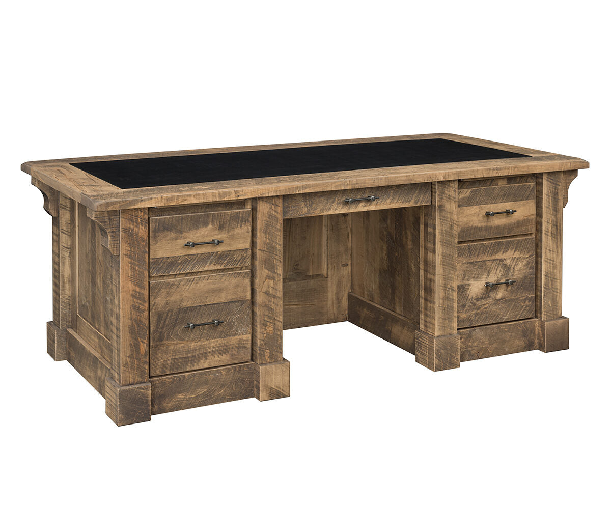 SFC Amish Houston Desk with Leather Top