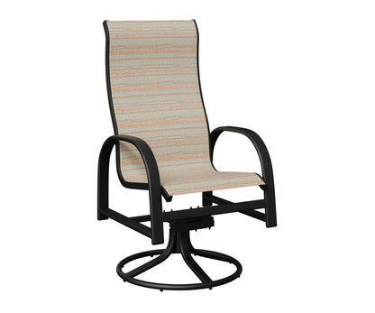 Murphy High Back Padded Sling Swivel Rocker Dining Chair