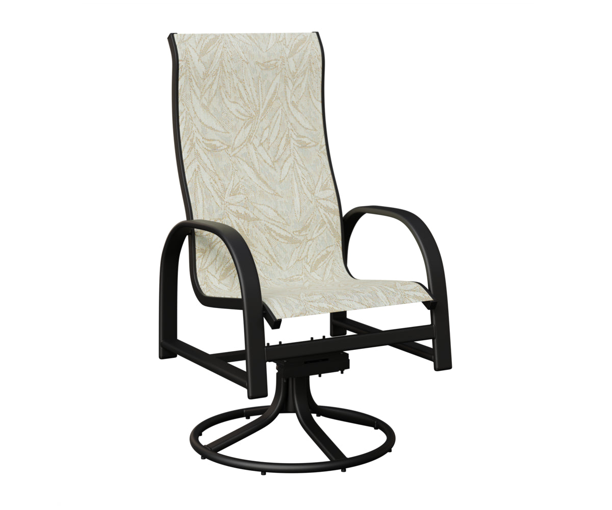 Murphy High Back Padded Sling Swivel Rocker Dining Chair