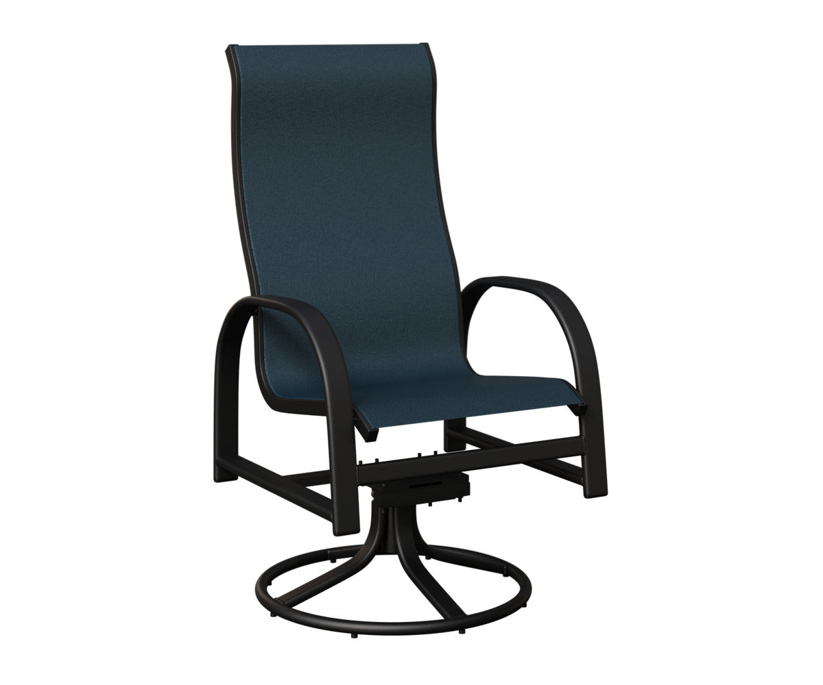 Murphy High Back Padded Sling Swivel Rocker Dining Chair