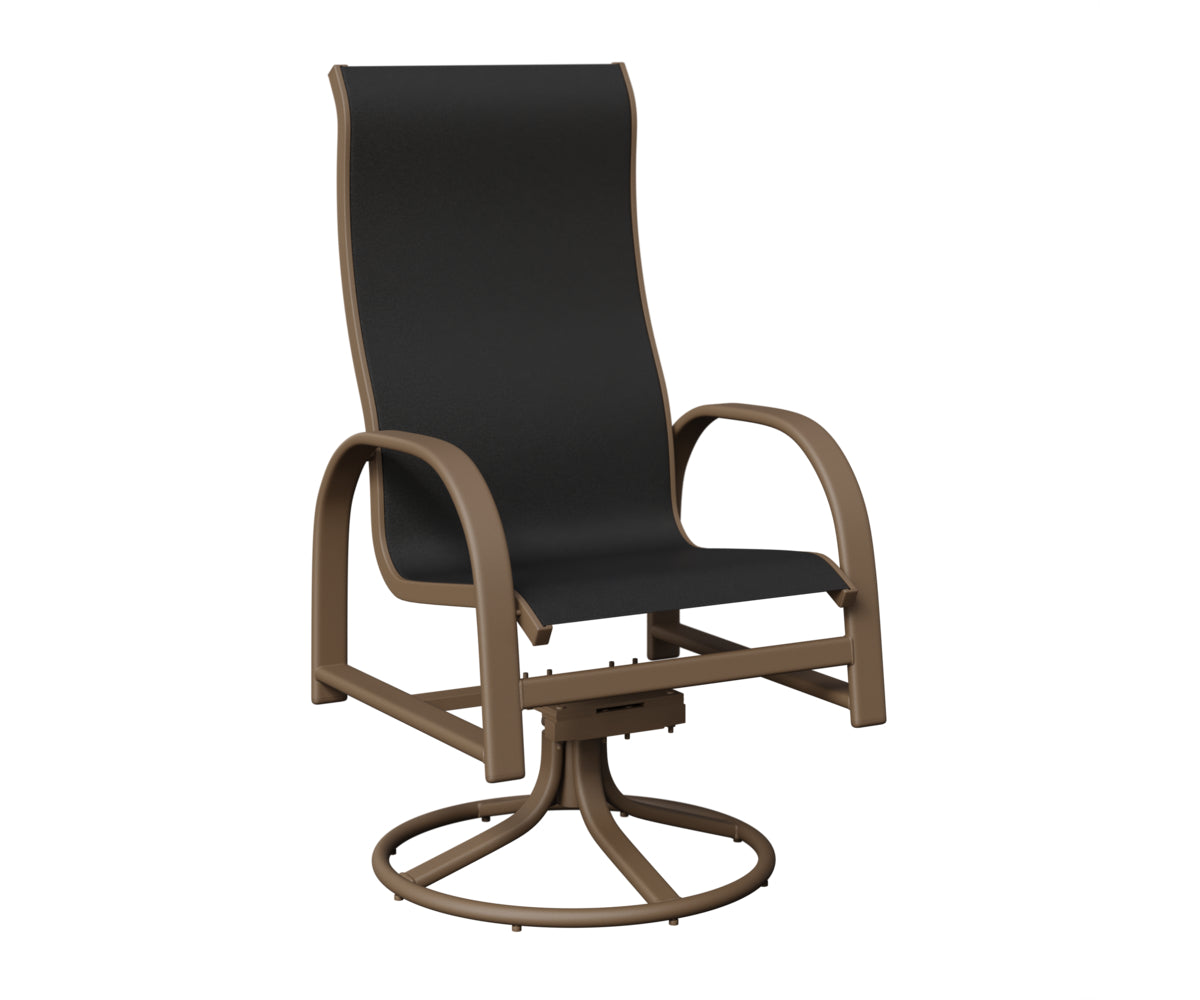 Murphy High Back Padded Sling Swivel Rocker Dining Chair