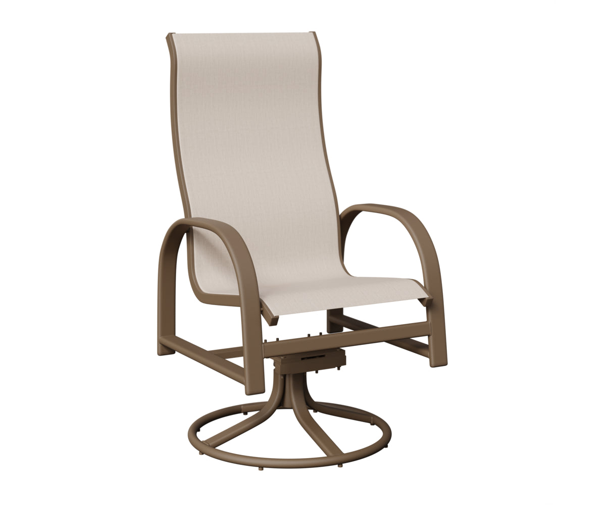 Murphy High Back Padded Sling Swivel Rocker Dining Chair