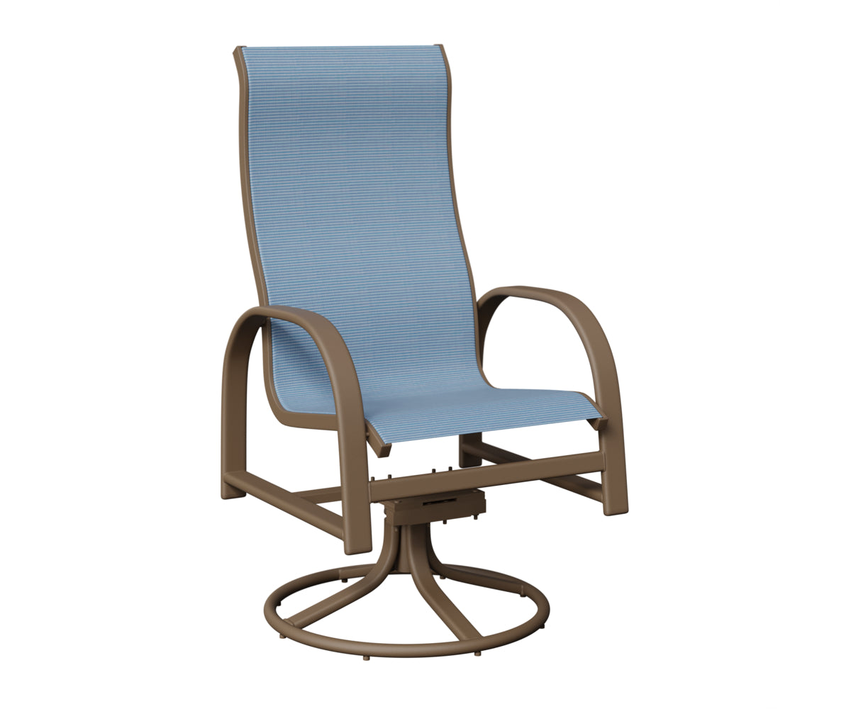 Murphy High Back Padded Sling Swivel Rocker Dining Chair