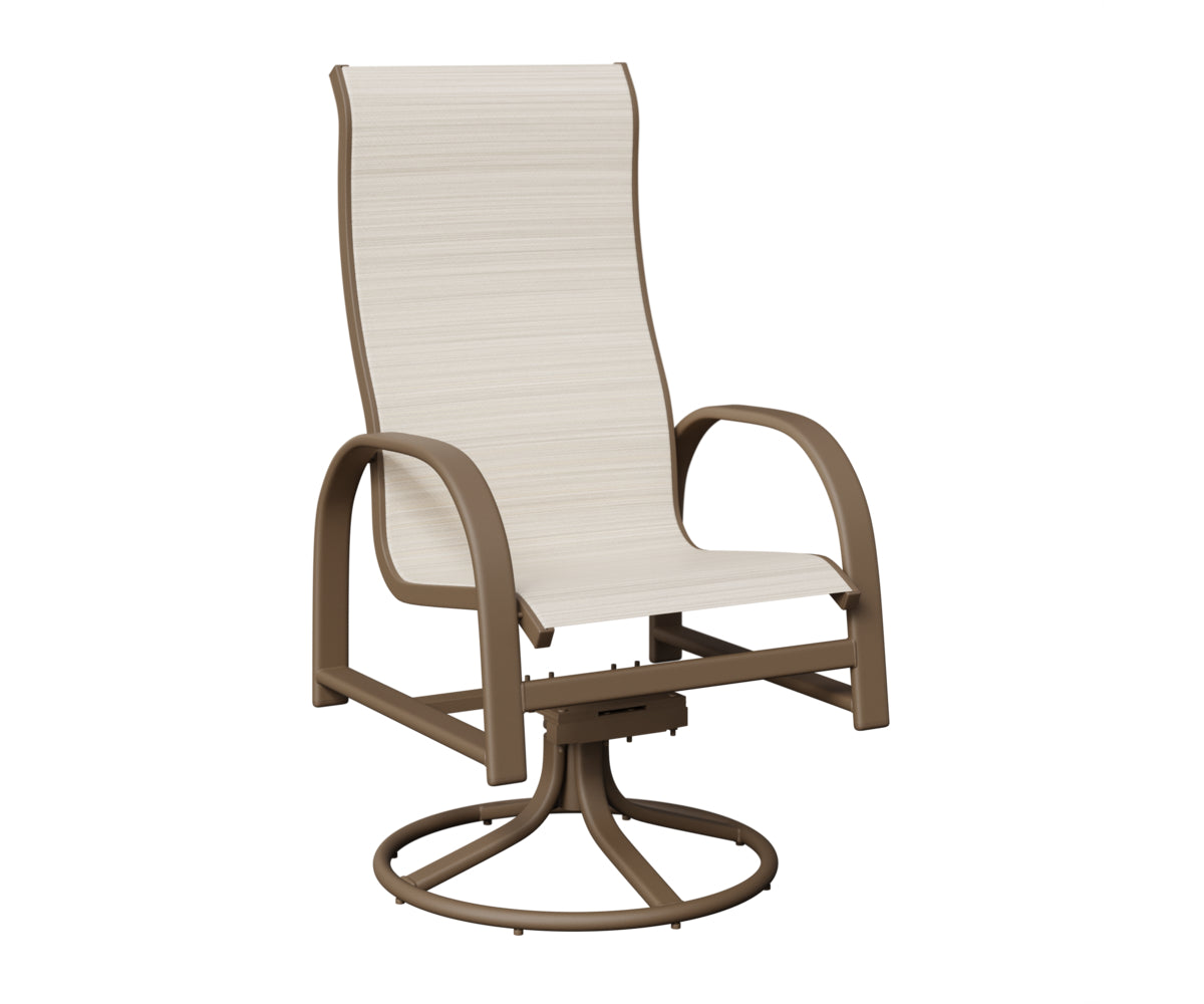 Murphy High Back Padded Sling Swivel Rocker Dining Chair
