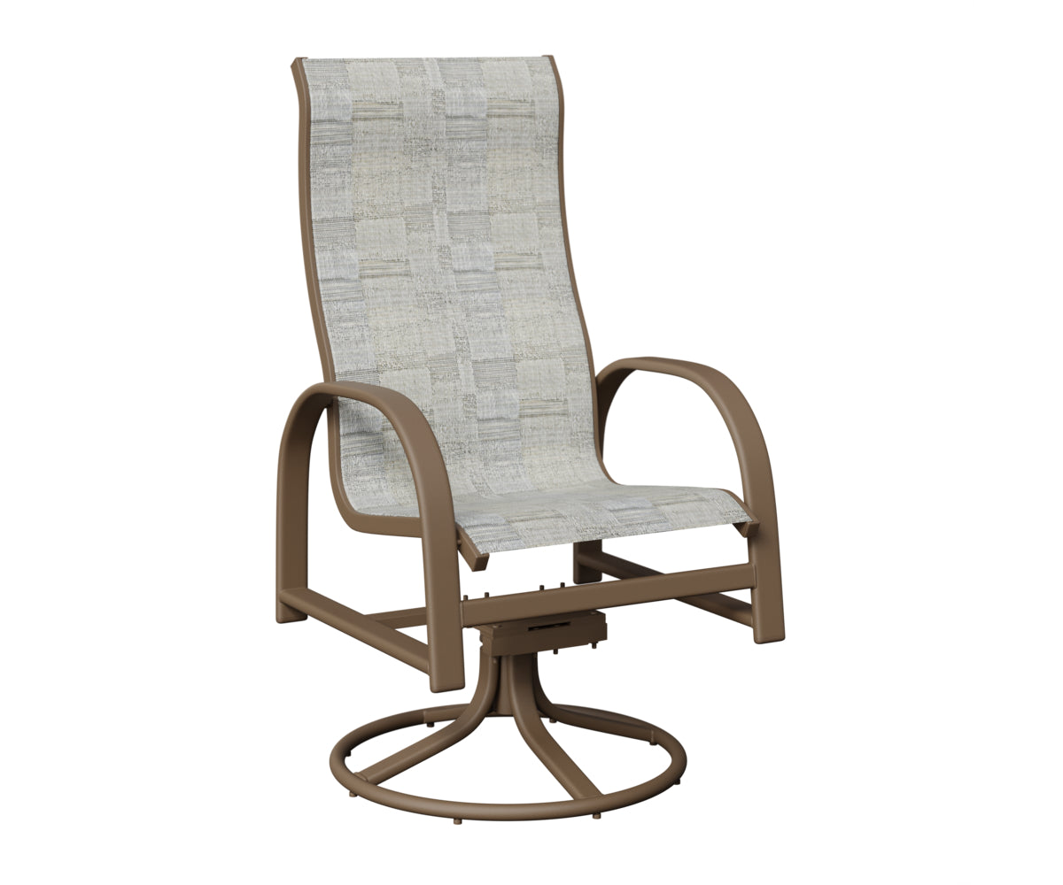 Murphy High Back Padded Sling Swivel Rocker Dining Chair