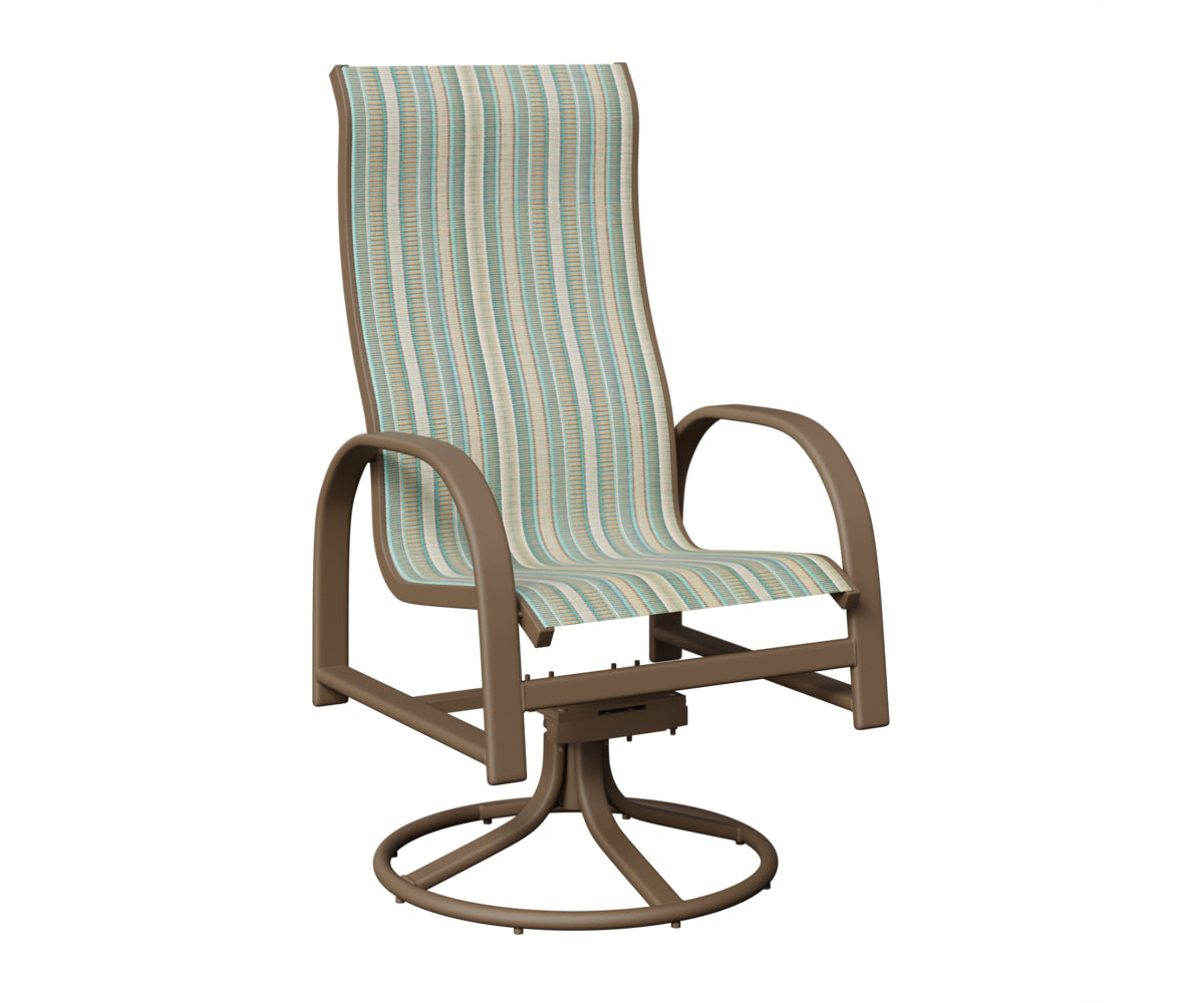 Murphy High Back Padded Sling Swivel Rocker Dining Chair