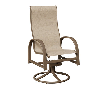Murphy High Back Padded Sling Swivel Rocker Dining Chair