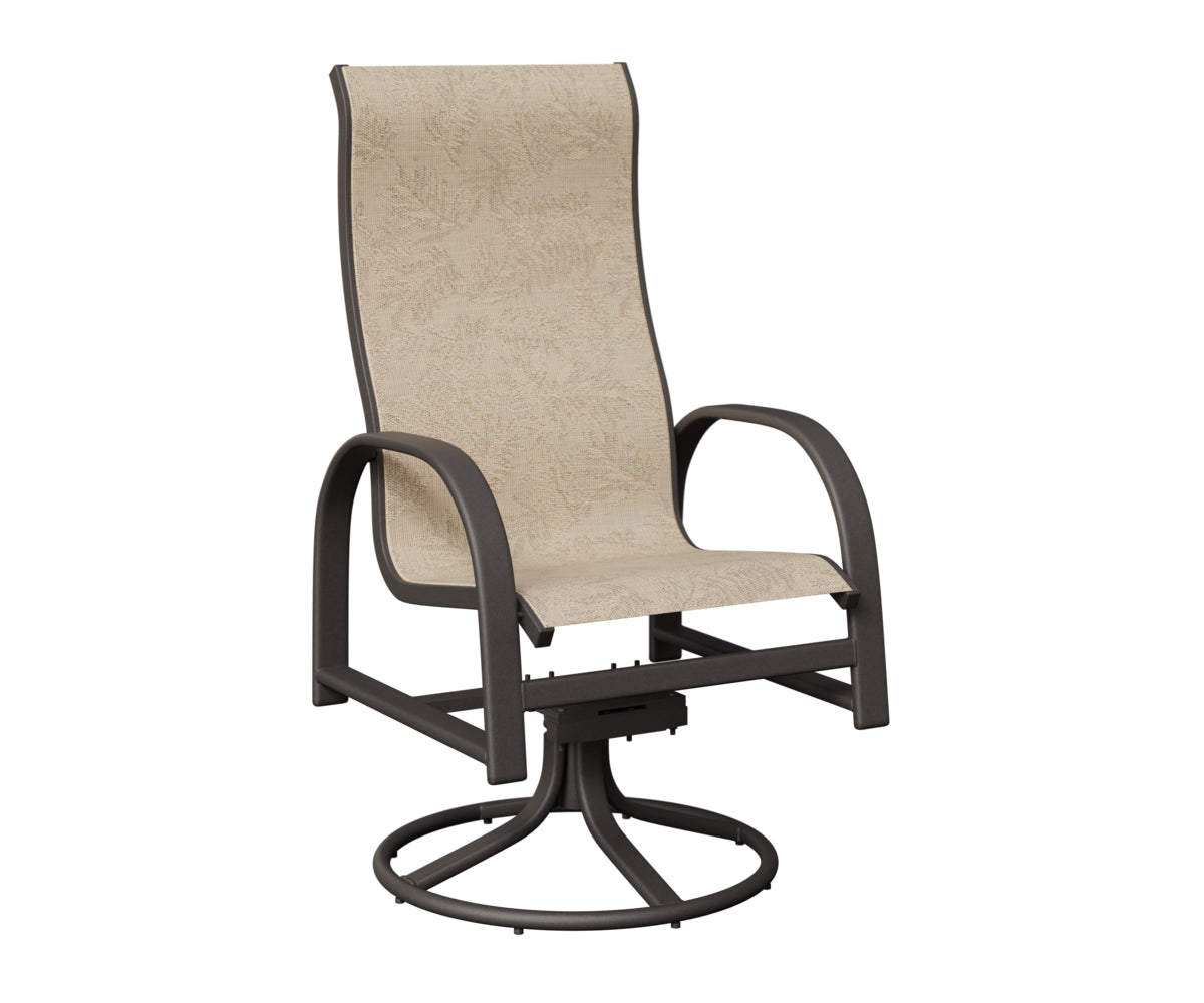 Murphy High Back Padded Sling Swivel Rocker Dining Chair