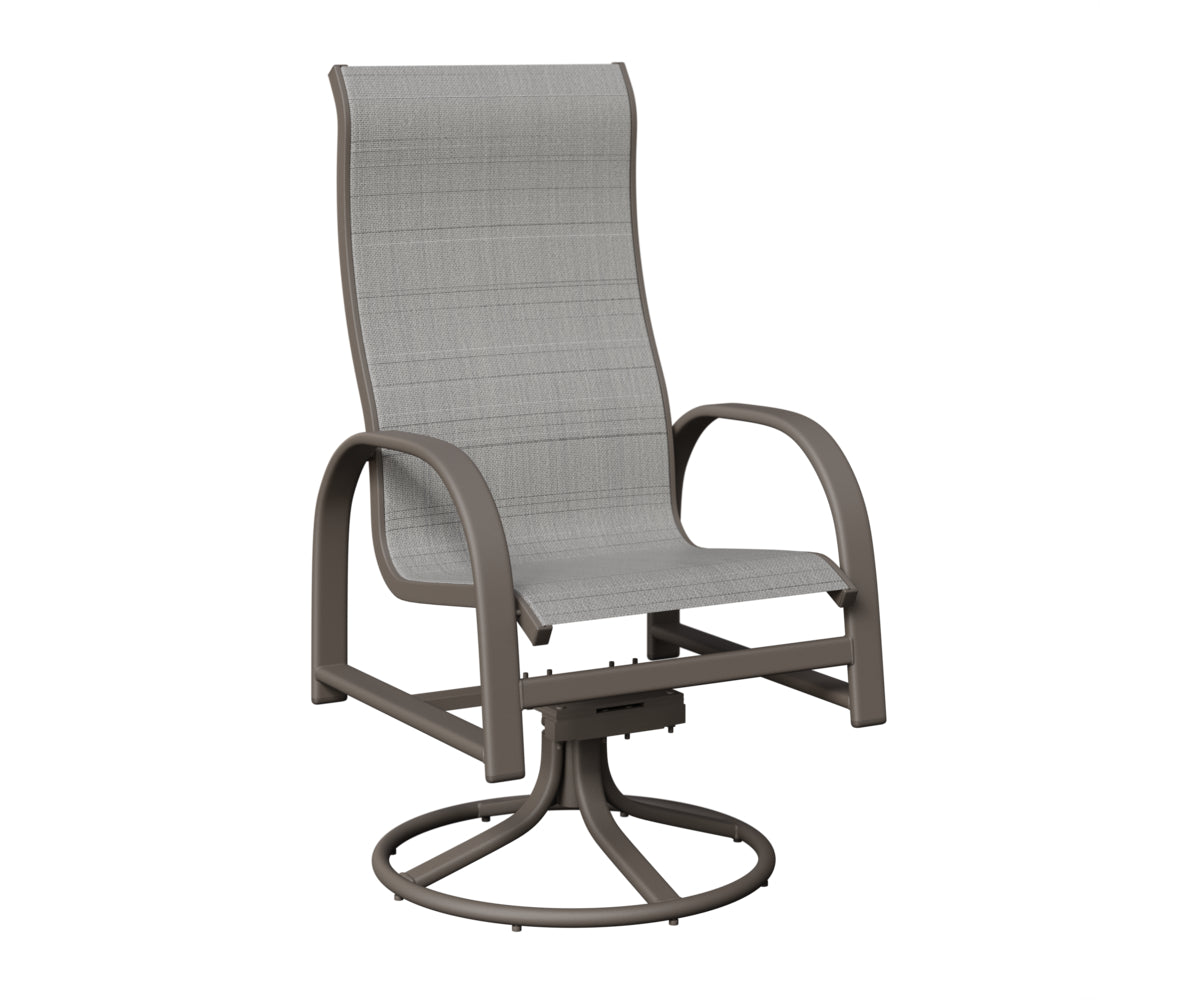 Murphy High Back Padded Sling Swivel Rocker Dining Chair
