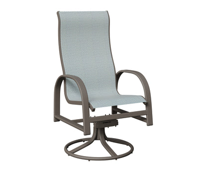 Murphy High Back Padded Sling Swivel Rocker Dining Chair