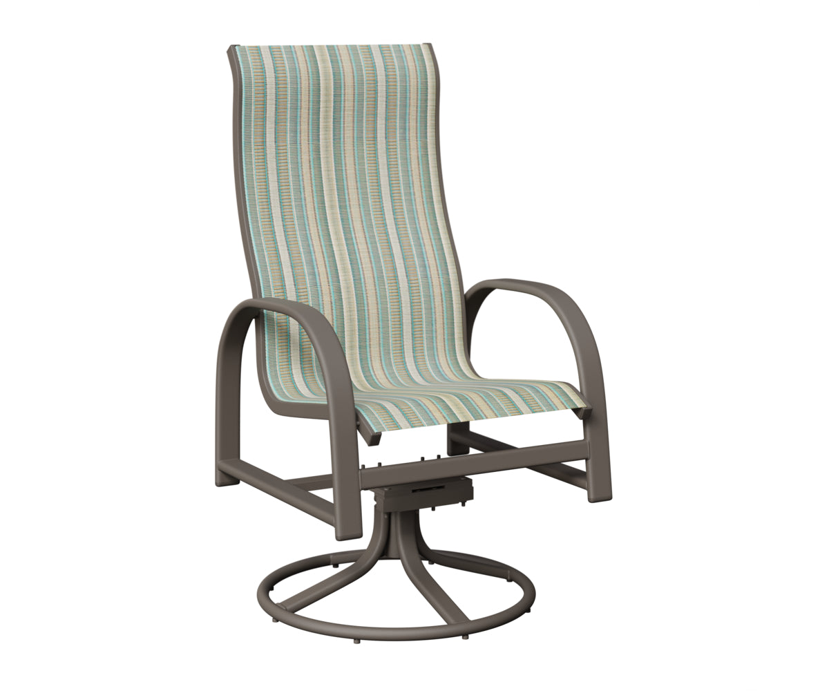 Murphy High Back Padded Sling Swivel Rocker Dining Chair