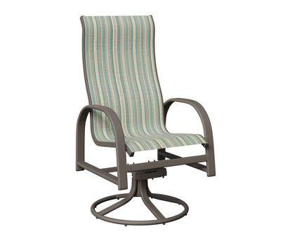 Murphy High Back Padded Sling Swivel Rocker Dining Chair