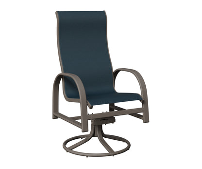 Murphy High Back Padded Sling Swivel Rocker Dining Chair