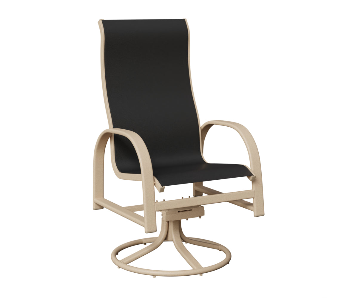 Murphy High Back Padded Sling Swivel Rocker Dining Chair