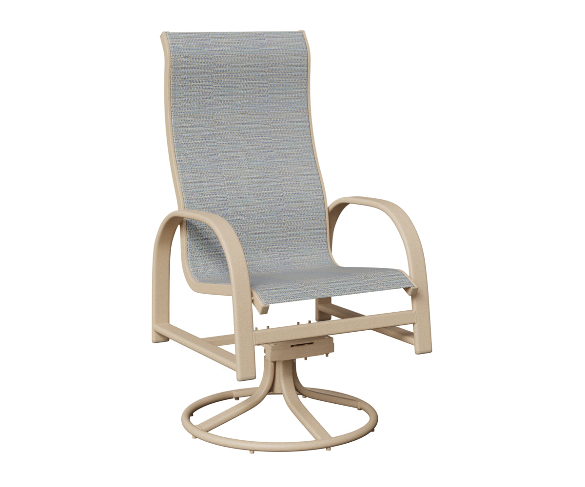 Murphy High Back Padded Sling Swivel Rocker Dining Chair