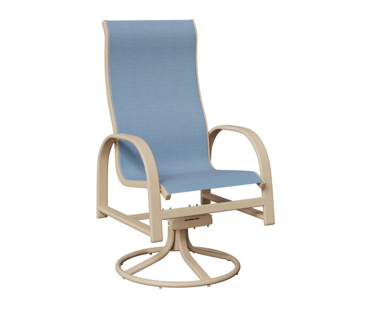 Murphy High Back Padded Sling Swivel Rocker Dining Chair