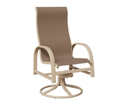 Murphy High Back Padded Sling Swivel Rocker Dining Chair