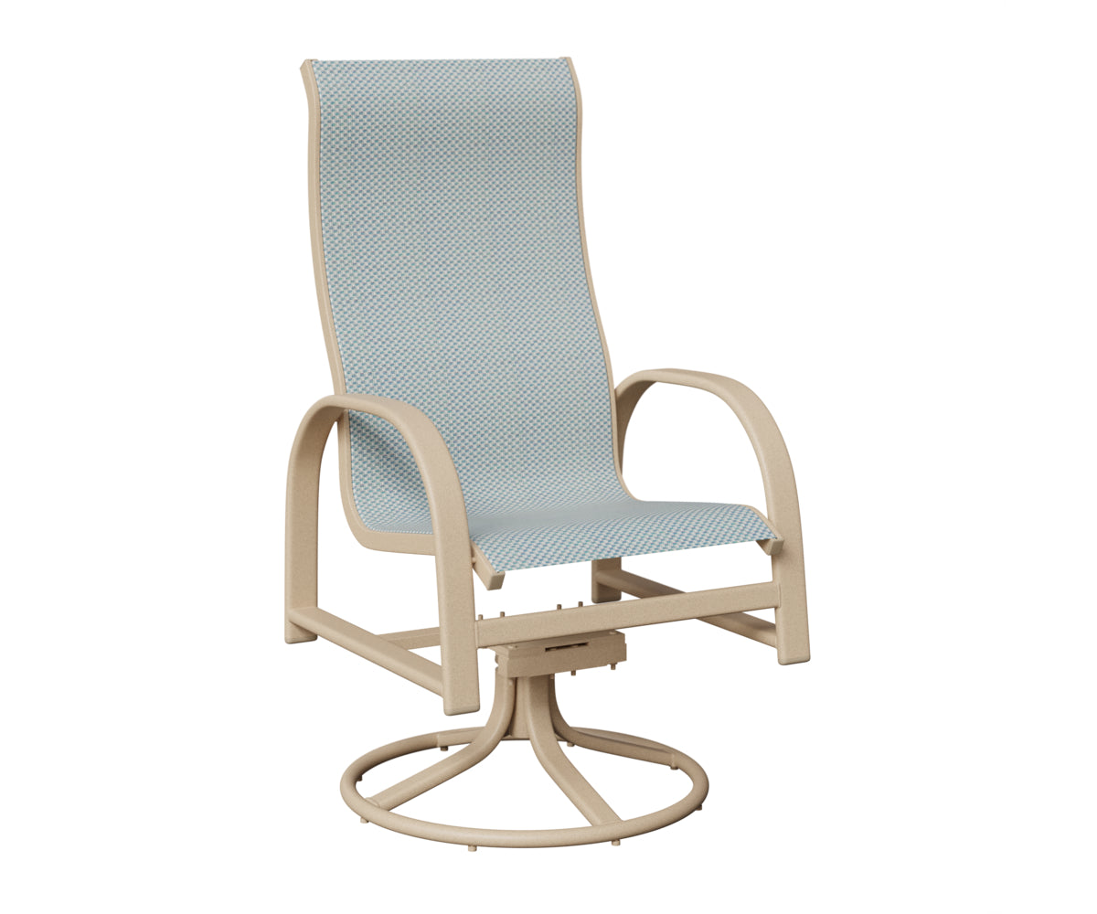 Murphy High Back Padded Sling Swivel Rocker Dining Chair