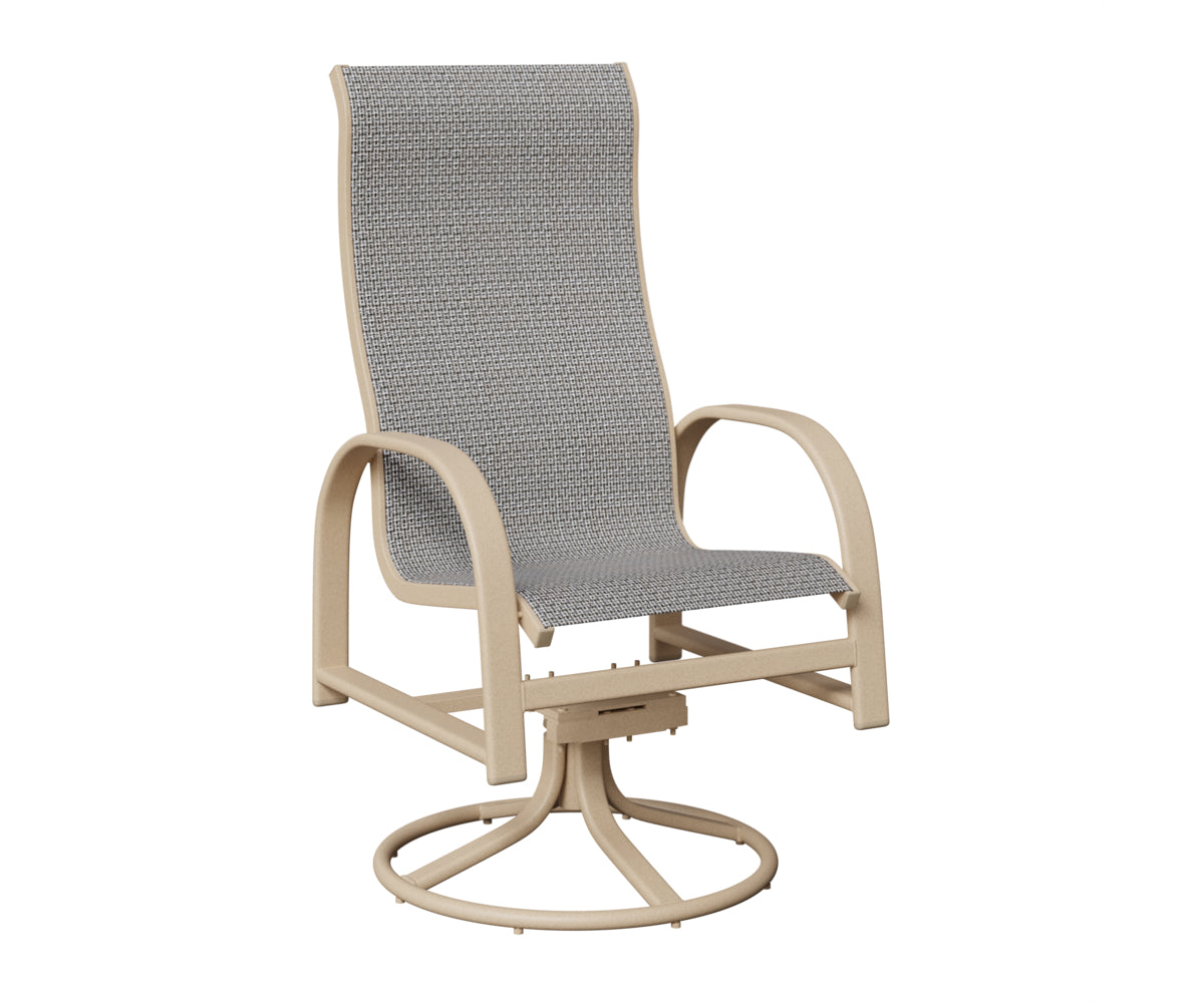 Murphy High Back Padded Sling Swivel Rocker Dining Chair