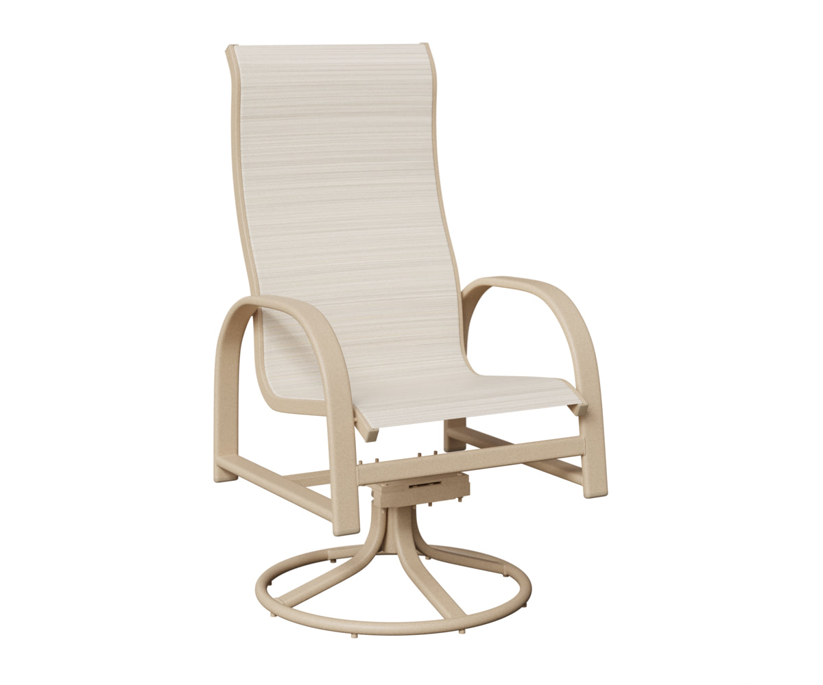 Murphy High Back Padded Sling Swivel Rocker Dining Chair