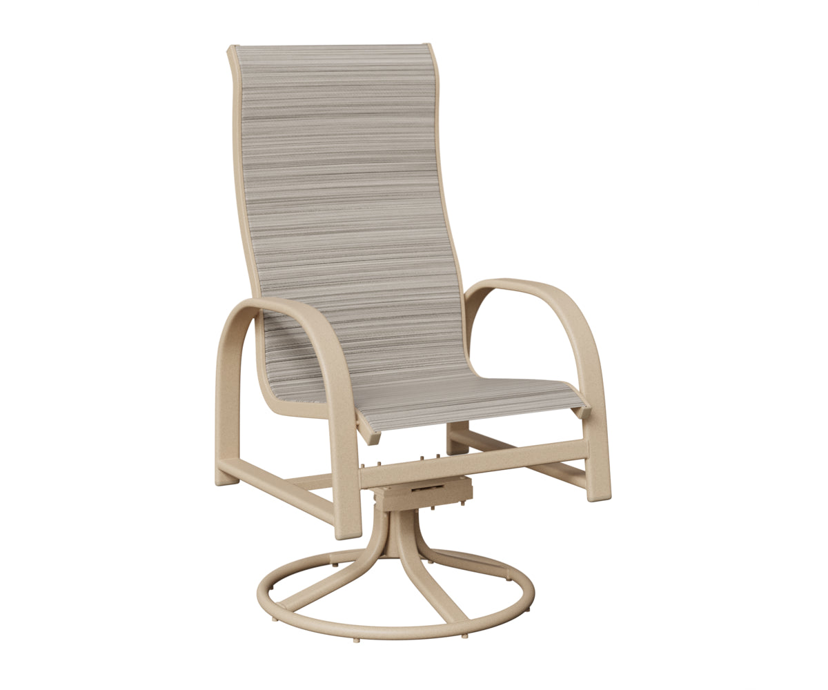 Murphy High Back Padded Sling Swivel Rocker Dining Chair